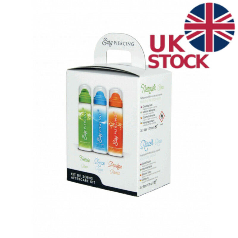 EasyPiercing® Piercing Aftercare Body Skin Cleaning Healing Kit