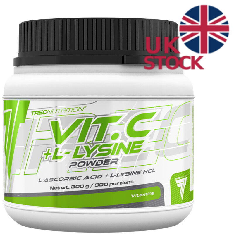 TREC NUTRITION VITAMIN C + L-LYSINE POWDER 300G Antioxidant Formula Energy